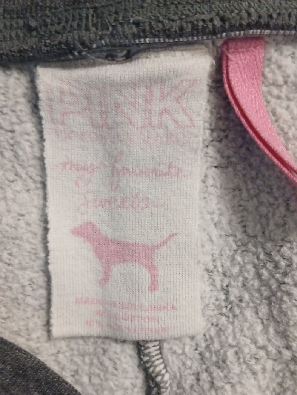 PINK Victoria's Secret Gray Sweat Joggers with Pink Logo Accents - Picture 3 of 4
